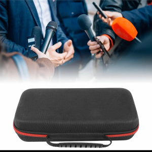 Wireless Microphone Case Hard EVA Case Dual Microphone Bag Handheld Microphone Storage Box Shockproof Microphone Hard Case Portable Travel Mic Case