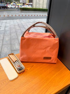 Korean Style Simple Cute Canvas Lunch Bag Student Handheld Bento Box Bag Thermal Insulation Inner Bag Pure Color Lunch Bag