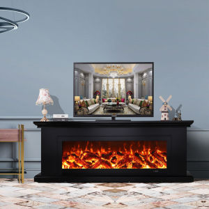 1.8/2 M American Style Solid Wood Black Fireplace TV Cabinet European Style Fireplace Mantel Curio Cabinet Living Room Background Wall French Style