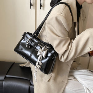 กระเป๋าสะพายไหล่ทรงสี่เหลี่ยมผืนผ้าสีดำขนาดใหญ่สำหรับผู้หญิง กระเป๋าสะพายไหล่แบบลำลอง กระเป๋าใส่รองเท้าเทควันบดี กระเป๋าสะพายไหล่แบบผูกเชือกสำหรับเดินทาง