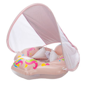 Baby Swimming Float Inflatable Infant Adjustable Safety Floating Swimming Ring with Sunshade Summer Bathing Toys