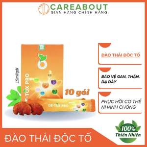 Đào thải độc tố giải độc gan DETOX PRO giúp giải rượu bia nhanh bảo vệ gan thận dạ dày phục hồi cơ thể hộp 10 gói