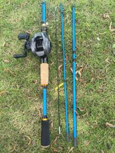 DEUKIO | DEUKIO Du Lịch Dụ Cần Câu Cá Combo 7.0:1 Baitcasting Reel 4 Phần 1.8M Nước Ngọt Bass Bộ Dụng Cụ Câu Cá