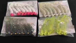 7 Chiếc Nhiều Màu 50 Mm Silicone Giun Mồi Mềm Có Móc 2.6G Wobblers Mồi Câu Cá Cho Cá Chép Zander Cao Su Nhân Tạo Jig
