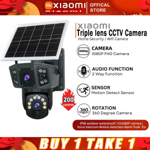 Xiaomi Solar CCTV Camera Three Lens CCTV Battery Camera 4K HD 360 Wireless Solar CCTV Night Vision Two-way Audio Camera