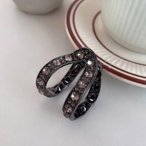 กิ๊บติดผมรูปตัว V สไตล์เกาหลีพร้อมประดับเพชรสำหรับผมหางม้าและหางม้าทรงกลม