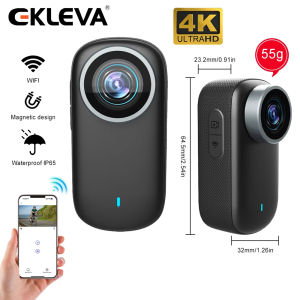 EKLEVA WiFi 4K Mini Thumb Camera Bodycam Action Bike Cam Motorcycle Sport Cam Body Action Sports DV Camcorder 30M Waterproof