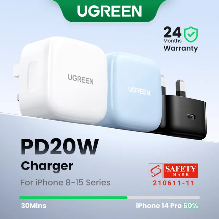 UGREEN PD20W Fast Charger for Apple 20W USB-C Power Adapter iPhone