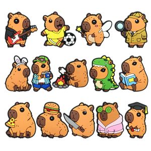 Hot Toys | 14-100pcs New Animals Capybara Shoe Charms PVC Accessories Clogs Sandal Slides Garden Shoes Decoration Buckle Kids Party Gift
