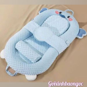 Đệm -Nôi -Gối Ngủ Đa năng Gối chống trào ngượcChống sặc cho bé chất liệu vải nhung 3D massage siêu êm thoải mái và an toàn cho bétháo giặt rễ dàng