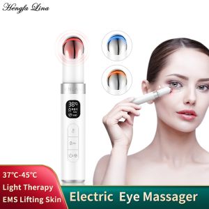 Hengfa Lina EMS Electric Eye Massager Eye Skin Lift AntiAge Wrinkle Skin Care Tool 45 ℃ Hot Massage Eyes Photo Therapy
