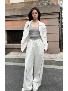 กางเกงวอร์มกีฬาชายสไตล์อเมริกัน ทรงหลวม ทรงตรง ทรงหลวม กางเกงขายาวทรงหลวมสบาย ๆ ฤดูใบไม้ร่วง แบรนด์ดัง