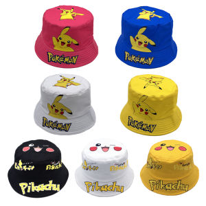 Takara Tomy | Pokemon Caps Childrens Cartoon Fisherman Hat Baby Outdoor Cute Pikachu Sun Hat Fashionable Printed Basin Hat Birthday Gift