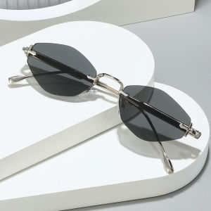 JN IMPRESSION Metal frameless mens and womens diamond-shaped sunglasses cross-border ins trendy cool sunglasses personality sunglasses