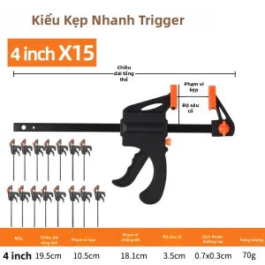 deli | Kìm Kẹp Chữ F 4 Inch Loại Nặng Tháo Nhanh Thanh Chắc Chắn Dụng Cụ Cầm Tay Dùng Cho Chế Tác Gỗ Bền Bỉ Có Các Gói 5/10/15 Cái.