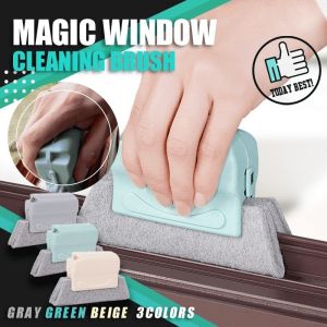 2 in 1 Groove Cleaning Tool Creative Window Groove Cleaning Cloth Window Cleaning Brush Windows Slot Cleaner Brush Groove Brush