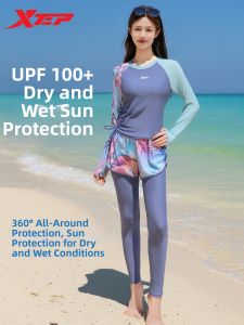 XTEP | Conservative Slimming Stomach Covering Long Sleeve Pants Separate Swimwear