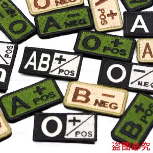3D Tactical Patch Blood Type Group Military Patches for Clothes Embroidered Badges Stickers on Backpack Stripes