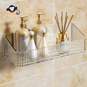 ชั้นวาง ติดผนัง ไม่ต้องเจาะ 4 สี ชั้นวางในห้องน้ำ ห้องครัว และเก็บของ