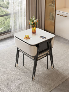 QUANMU | Elegant Leisure Rock Surface Table Chair Set