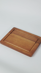 NT272 เขียงสี่เหลี่ยม เขียงไม้ มีร่อง ขนาดเล็ก เขียงไม่วินเทจ เขียงเสริฟอาหาร