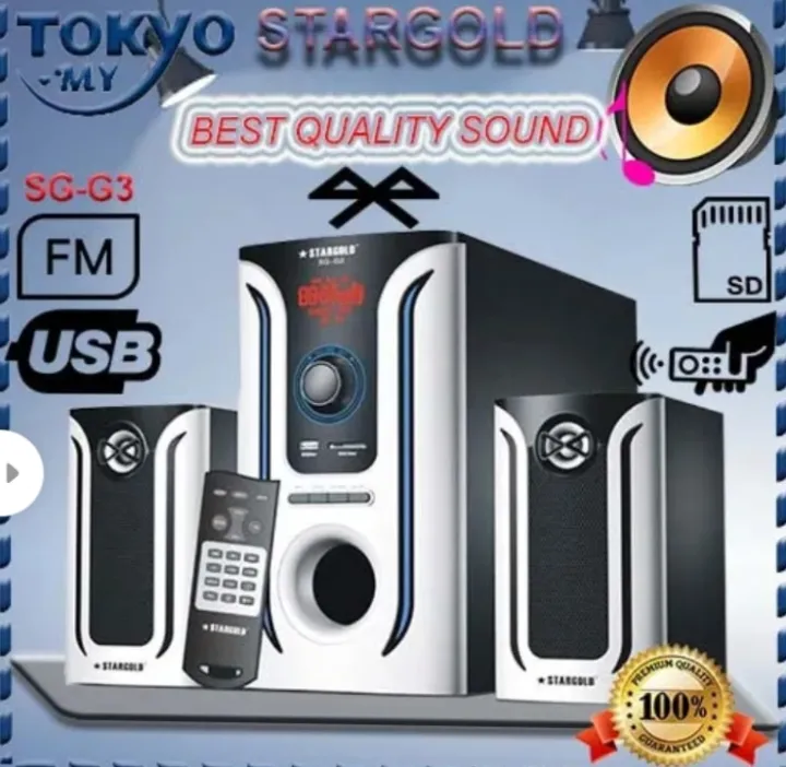 Stargold Home theater system 2.1 channel, SG-G3 Quality Can use Bluetooth,usb,FM Radio, remote control also