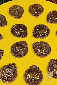 [12 Con Giáp] Móc Khóa Đồng Phong Thủy Móc Khóa 12 Con Giáp Bản Tròn Bằng Đồng Thau - Đồ Đồng Thuận Tâm