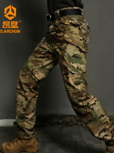 ANGKEN | Thickened Fleece Multi-Pocket Mens Tactical Trousers Soft Shell