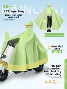 KeyRu | Biking Raincoat Waterproof Extra Large Thick Full Body