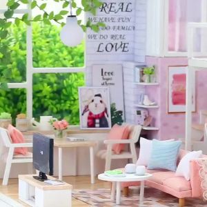 Handmade Doll House Kit 3D Wooden Puzzle Mini DollHouse Assembly Building With Furniture Home Decor Toys For Xmas Birthday Gift