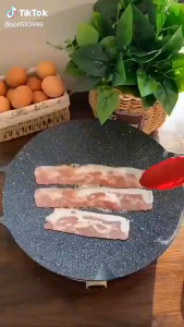 Chảo Nướng Không Dầu Chống Dính Hợp Kim Gang 34cm Kiểu Hàn Quốc Không Khói