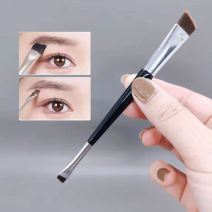 Dorisna Double-ended Eyebrow Eyeliner Brush for Women Makeup Tools Ultrathin Brush Head Angled Flat Brow Powder Brushes