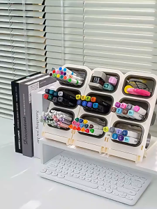 【SG Stock】Slanted Pen Holder Stationery Storage Box Large Capacity Childrens Desk Pen Box Office Desktop Pen Holder