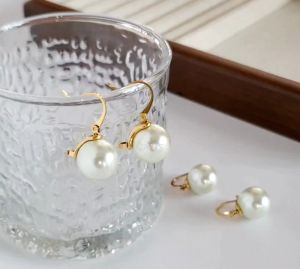 JOYUS Nyla Titanium Stainless Steel 18K Gold Waterproof Pearl Elegant Earrings Birthday Gift Box
