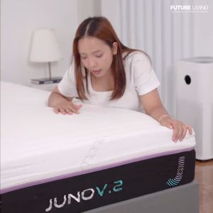 NEW Juno V.2 ที่นอนยางพาราแท้ เสริมพ็อกเก็ตสปริงลดการสั่นสะเทือน หอมกลิ่นลาเวนเดอร์ หนา 10 นิ้ว