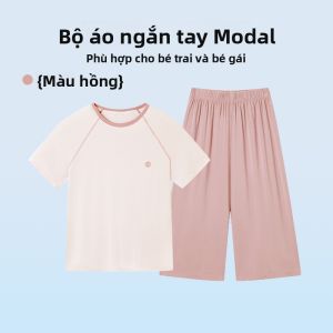 Bộ đồ ngủ MiiOW Cat Person vải Modal tay ngắn thoáng khí thoải mái trẻ em