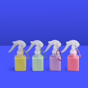 Keychain Alcohol Trigger Spray Bottle - 60mL - Cute Square Bottle
