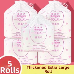 MENGLISI | Cotton Soft Disposable Facial Towel 5 Rolls