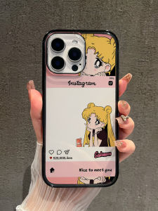 Cute & Shockproof Transparent Black Edged Acrylic Cartoon Phone Case