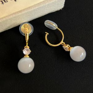 KAIROS Cat‘s Eye Stone 14k Gold Clip-On Earrings Adjustable Coiled Ear Clips