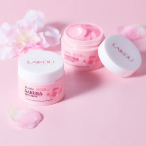 LAIKOU jepun Sakura vulkanik Mud Mask-pembersihan dalam kawalan minyak masker wajah cerah untuk semua jenis kulit