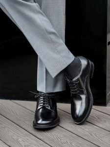 ThomWills Mens Formal Leather Shoes Business Commute Wedding Derby Shoes Spring Autumn Season Low Heel round Toe Rubber Sole