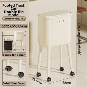 CHUMX | Lidded No-Bending High-Footed Trash Can