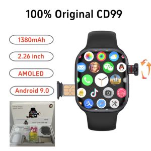 CD99 AMOLED Smart Watch Men Women 4G SIM Card Wifi Cellular GPS NFC Smartwatch Series 9 Android 9.0 Rotating Camera Sport Watch