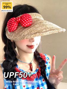 BAOYINFEI | Polka Dot Bow Decorated UV Protection Summer Hat with Large Brim