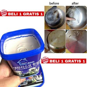 Krim Pembersih Kerak Panci Wajan Gosong Kran Air Peralatan Dapur Bahan Stainless Serbaguna Terbaru