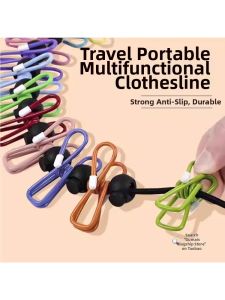 GUOQI | Travel Folding Clothes Hanger and Drying Rope with Clips