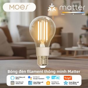 Bóng Đèn LED Thông Minh MOES Matter E27 7W Điều Chỉnh Nhiệt Độ Màu Tiết Kiệm Năng Lượng Điều Khiển Bằng Giọng Nói Ứng Dụng Tuya Dành Cho Phòng Ngủ