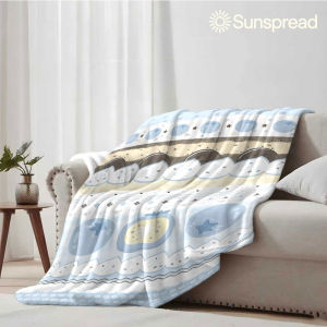 Beast Kingdom | Blue Biscuit Berry Border Soft Warm Flannel Blanket Lightweight Cozy Christmas Halloween Home Decor Room