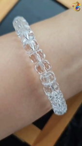 Collection Grade Clear Quartz Abacus Rondelle Bracelet (Faceted / Normal)